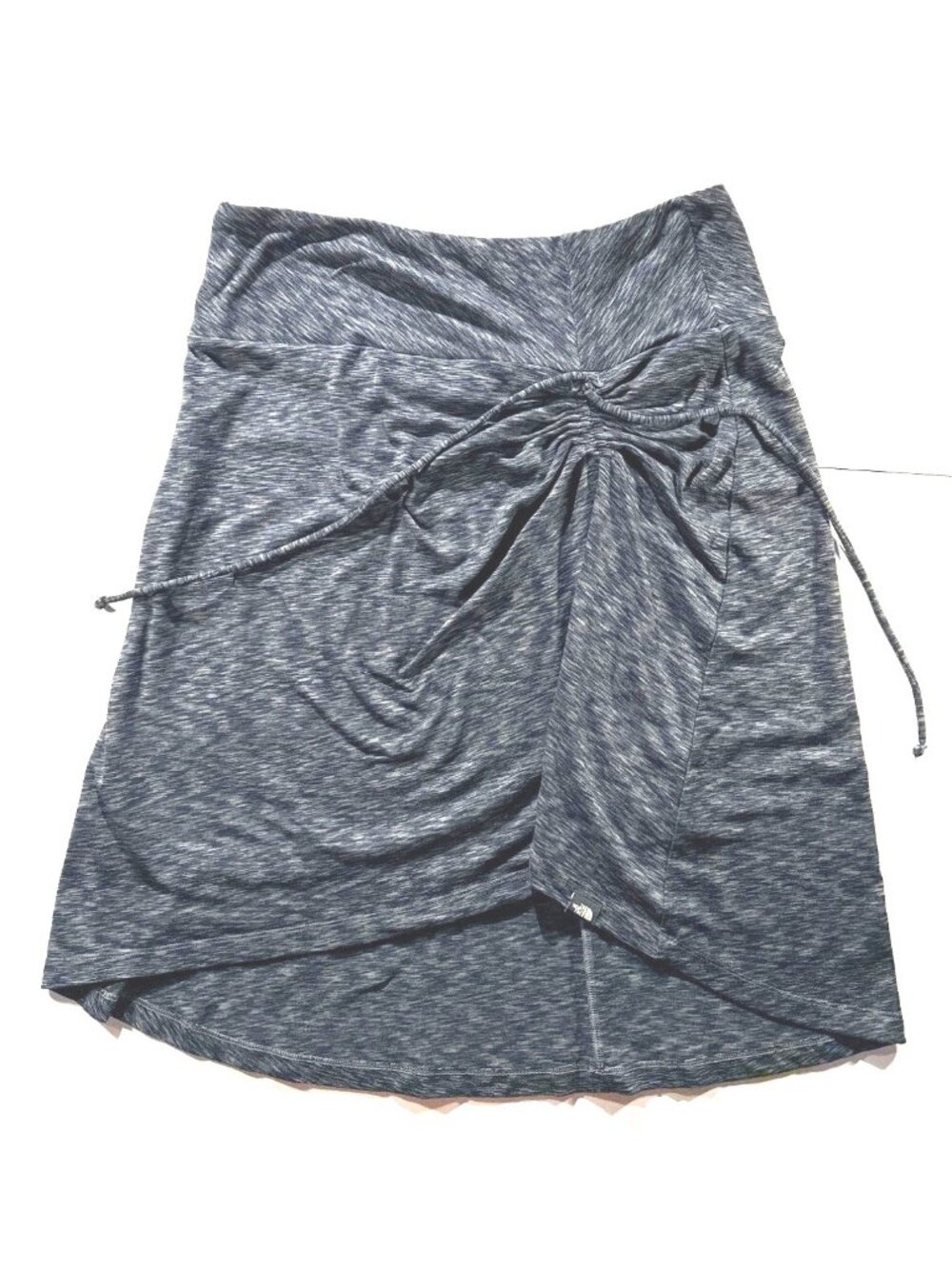 The North Face Womens Blue Heathered Ruched Drawstring Stretch Knit Skirt Size M